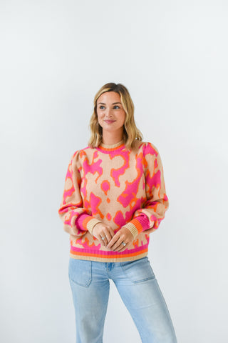 Hint Of Print Sweater