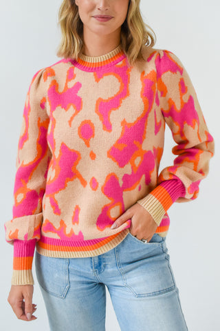 Hint Of Print Sweater