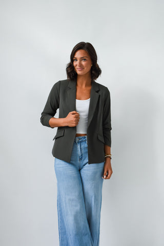 Blaze of Glory Shirred Sleeve Blazer