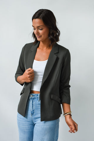 Blaze of Glory Shirred Sleeve Blazer