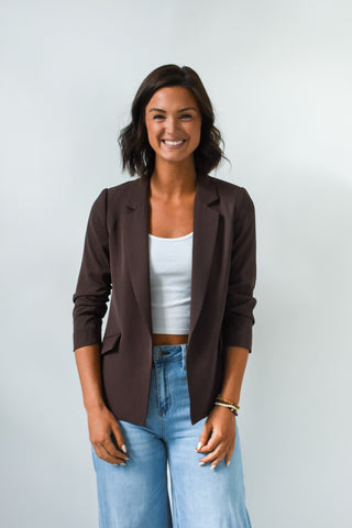Blaze of Glory Shirred Sleeve Blazer