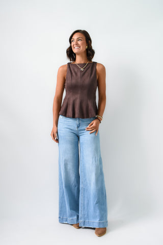 Suede Dreams Peplum Top