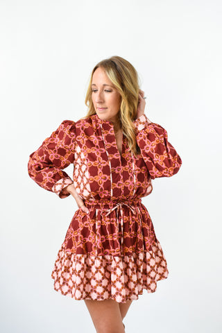 Crimson Kaleidoscope Dress