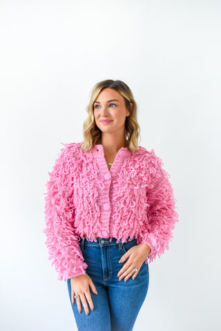 Shaggy Chic Fringe Sweater Jacket