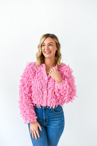 Shaggy Chic Fringe Sweater Jacket