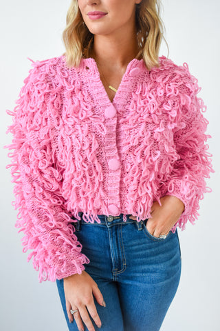 Shaggy Chic Fringe Sweater Jacket