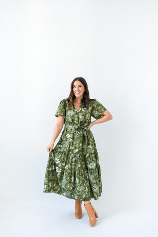 Bloom Babe Floral Poplin Midi Dress