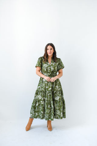 Bloom Babe Floral Poplin Midi Dress