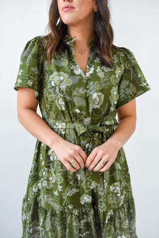 Bloom Babe Floral Poplin Midi Dress