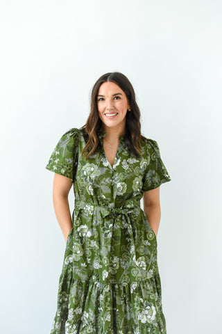 Bloom Babe Floral Poplin Midi Dress
