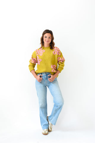 Floral Twist Embroidered Sweater