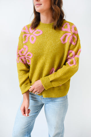 Floral Twist Embroidered Sweater