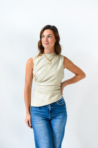 Forever Pleather Asymmetric Top