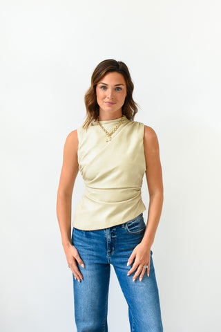 Forever Pleather Asymmetric Top