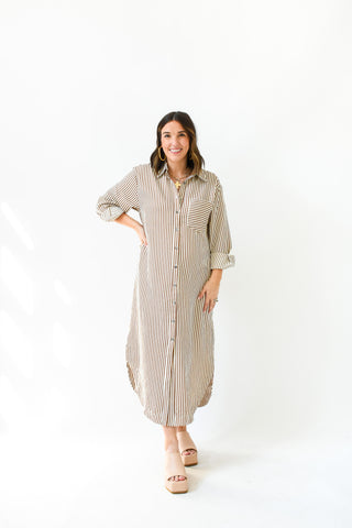 Lined With Love Striped Midi Dress