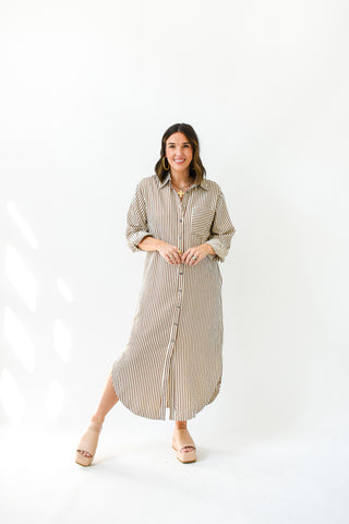 Lined With Love Striped Midi Dress