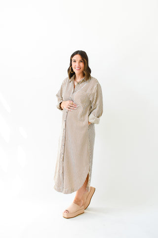 Lined With Love Striped Midi Dress