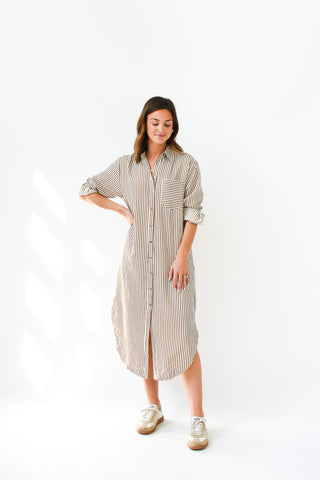 Lined With Love Striped Midi Dress