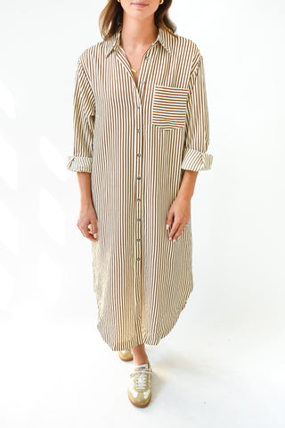 Lined With Love Striped Midi Dress