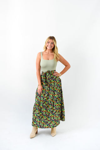Karlie Floral Tie Maxi Skirt