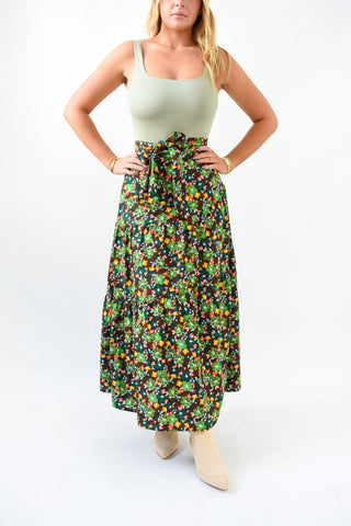 Karlie Floral Tie Maxi Skirt