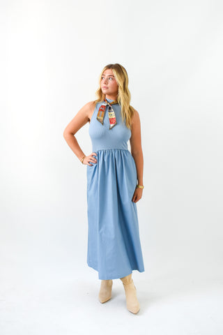 Karlie Solid Mock Maxi Dress