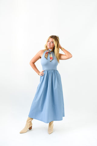 Karlie Solid Mock Maxi Dress