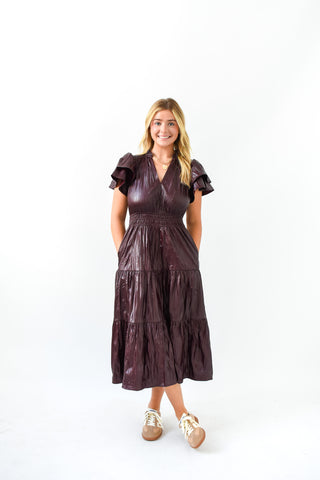 Pleather Together Midi Dress