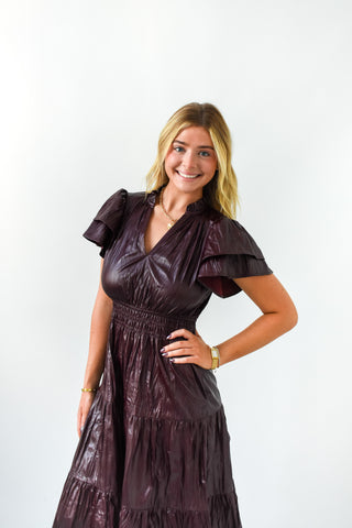 Pleather Together Midi Dress
