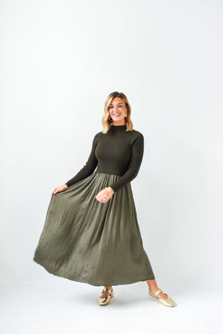 Layered Luxe Sweater Combo Dress