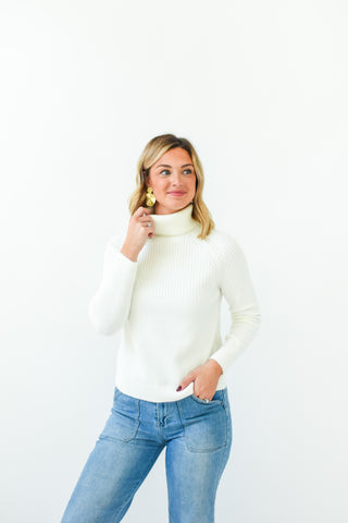 White Winter Turtleneck Sweater