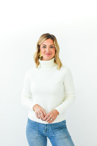 White Winter Turtleneck Sweater