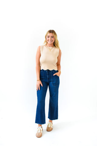 Scallop Around Town Knit Top