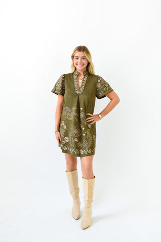 Birds Of A Feather Embroidered Dress