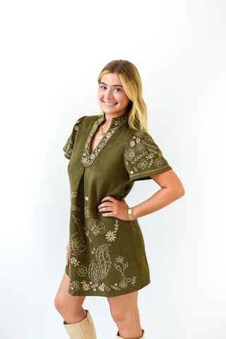 Birds Of A Feather Embroidered Dress