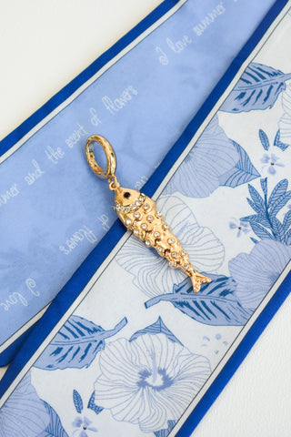 Pave Sardine Pendant Charm