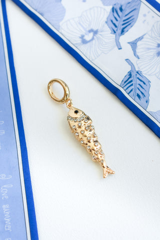 Pave Sardine Pendant Charm