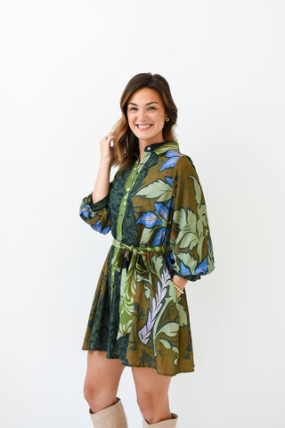 Botanical Beauty Tie Waist Dress