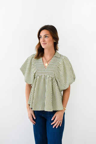 Strike A Stripe Dolman Sleeve Top