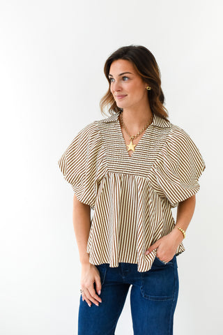 Strike A Stripe Dolman Sleeve Top