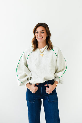 A Pop Of Piping Crewneck Sweatshirt