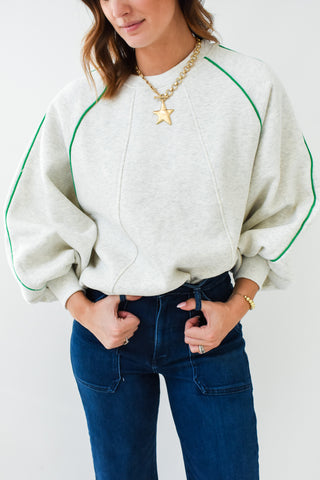 A Pop Of Piping Crewneck Sweatshirt