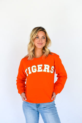 Get Riled Up Glitter Tigers Sweatshirt