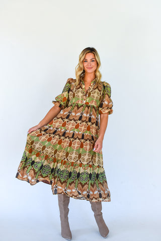 Prim And Proper Tiered Midi Dress