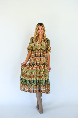 Prim And Proper Tiered Midi Dress