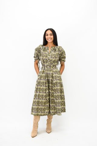 Belted In Blossoms Midi Dress