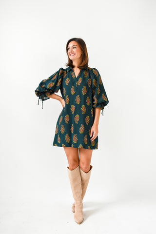 Wonder-fall Floral Collared Dress