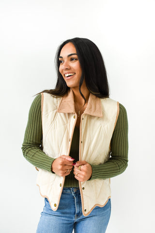 Cozy Corduroy Style Quilted Vest