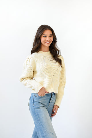 Sweet Creams Puff Shoulder Sweater
