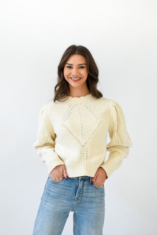 Sweet Creams Puff Shoulder Sweater